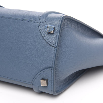 Celine Drummed Calfskin Micro Luggage Slate 9 of 10
