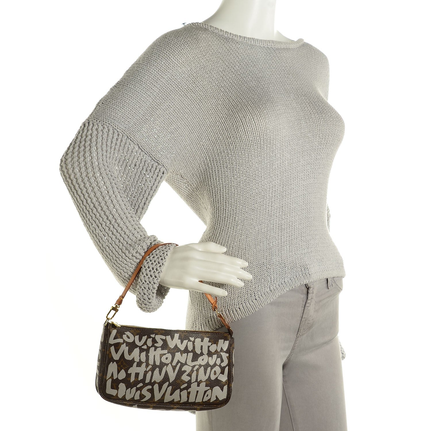 Louis Vuitton Monogram Graffiti Pochette Accessories Silver 2 of 7