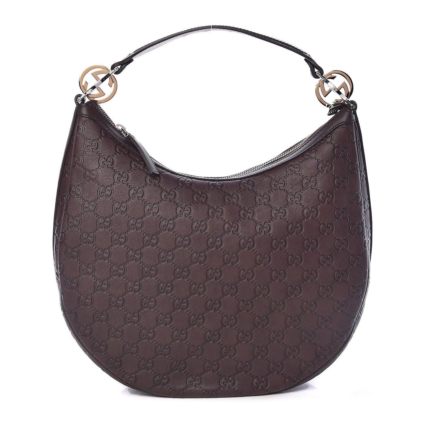 Guccissima Medium GG Twins Hobo Dark Brown