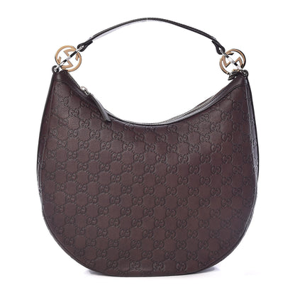 Gucci Guccissima Medium GG Twins Hobo Dark Brown 1 of 10