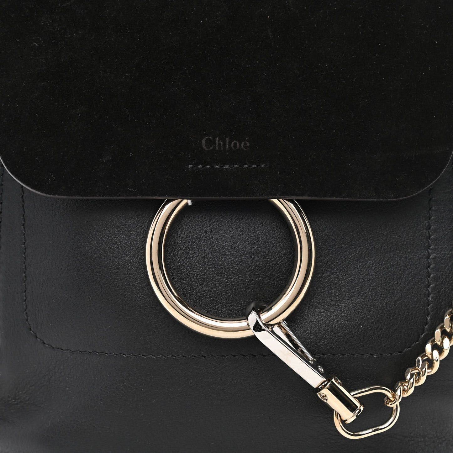 Suede Calfskin Small Faye Backpack Black