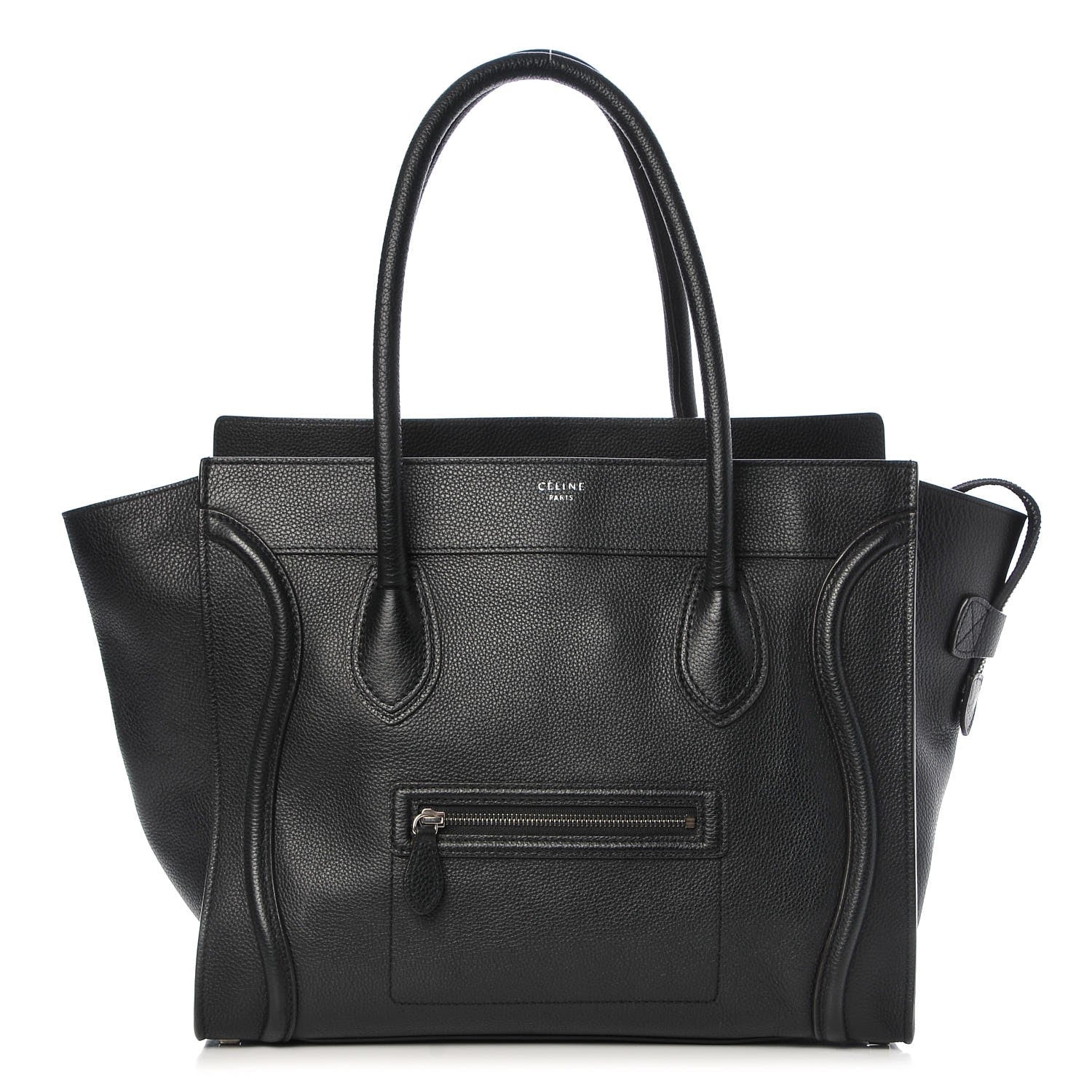 Celine Drummed Calfskin Shoulder Luggage Black 1 of 9