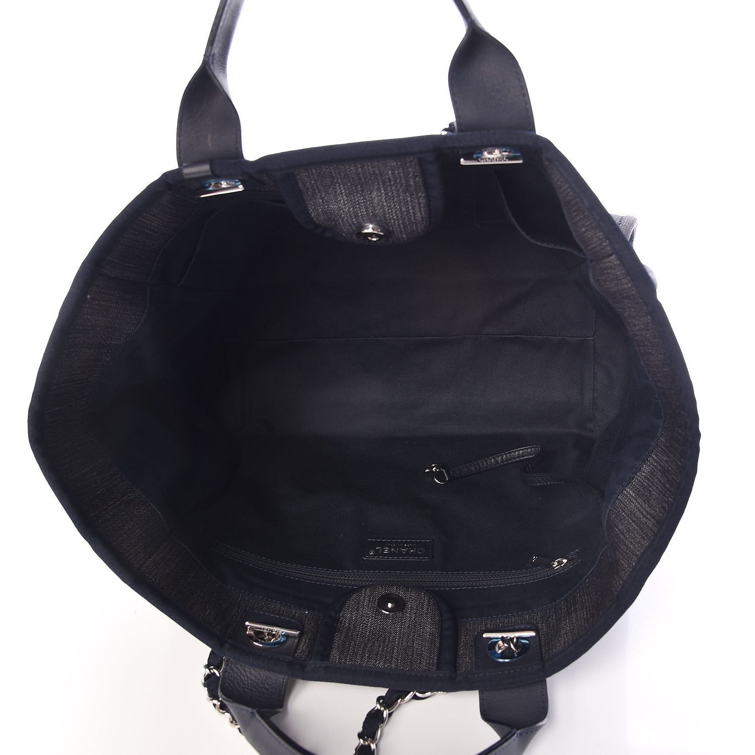 Chanel Denim Large Deauville Tote Dark Blue 5 of 10