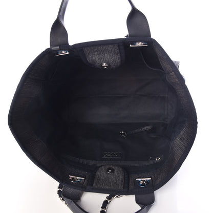 Chanel Denim Large Deauville Tote Dark Blue 5 of 10