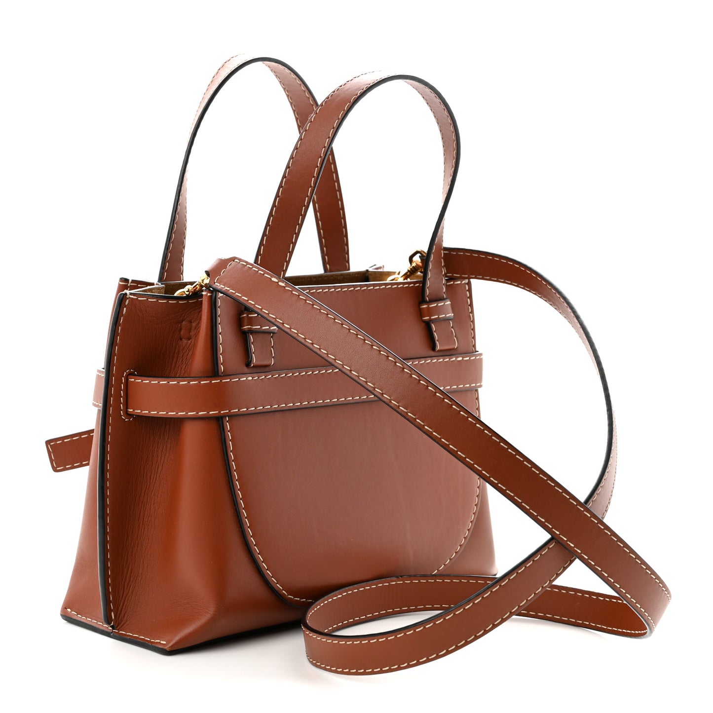 Soft Calfskin Mini Gate Tote Rust