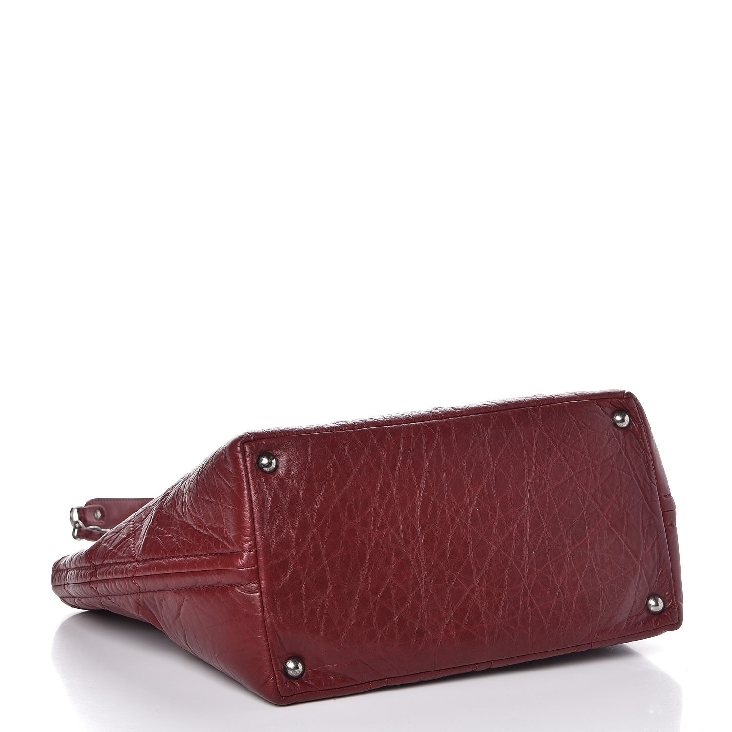 Chanel Aged Calfskin Small Shopping In Moscow Tote Burgundy 4 of 7