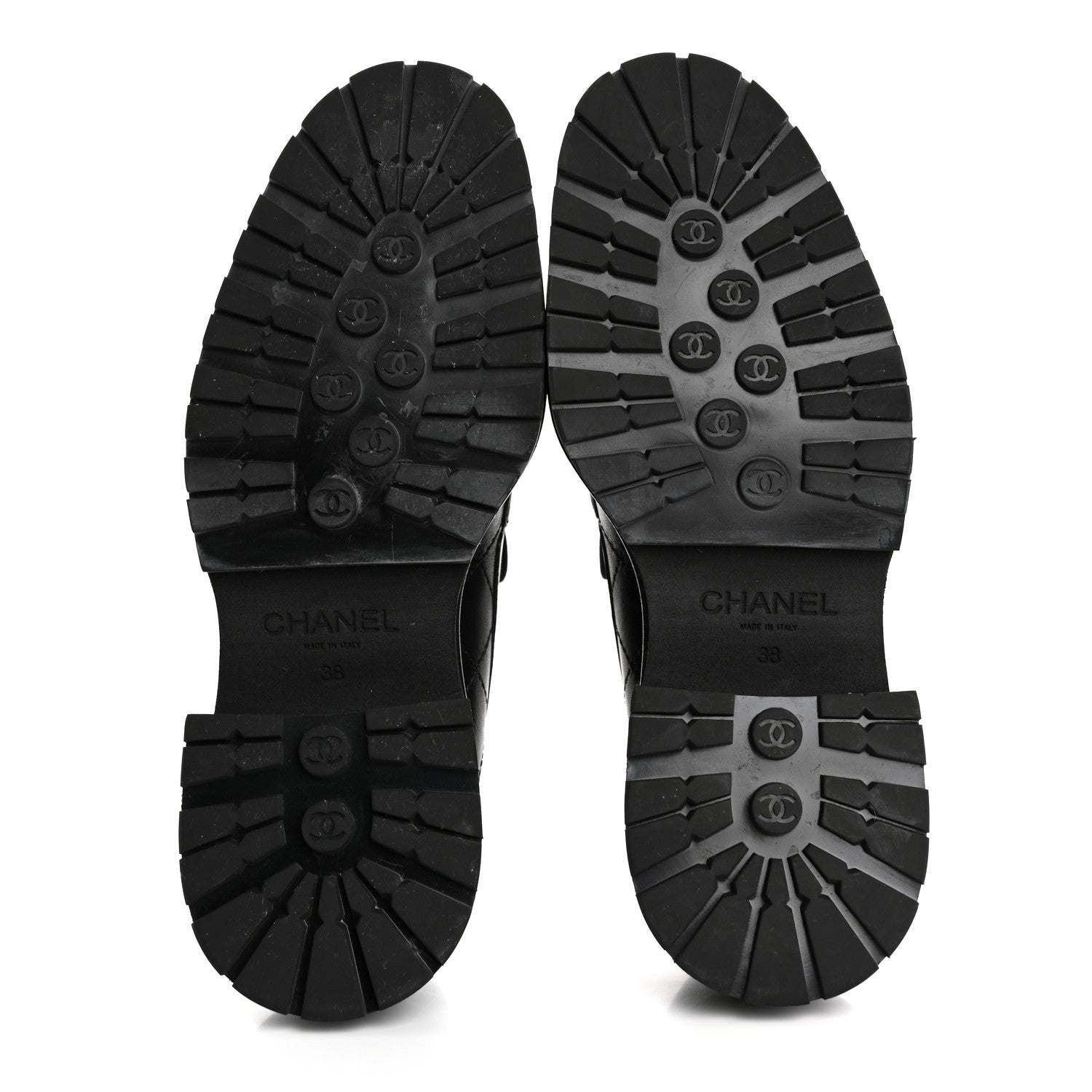 Chanel Calfskin Quilted CC Mocassin Loafers 38 Black 6 of 13
