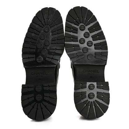 Chanel Calfskin Quilted CC Mocassin Loafers 38 Black 6 of 13