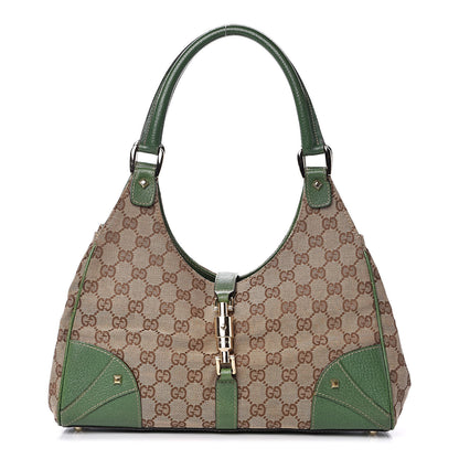 Gucci Monogram Calfskin Large Bardot Tote Green 1 of 12