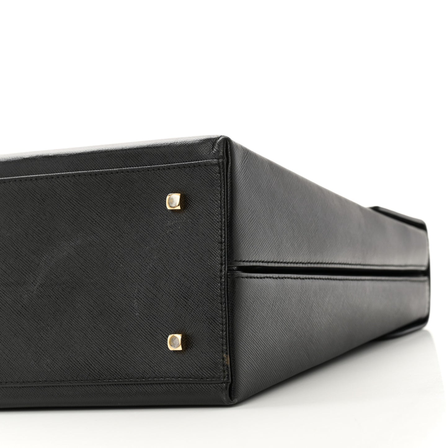 Hammered Calfskin Iconic Large Top Handle Bag Black