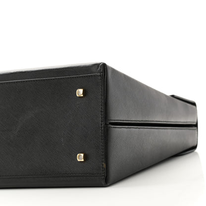 Salvatore Ferragamo Hammered Calfskin Iconic Large Top Handle Bag Black 9 of 10