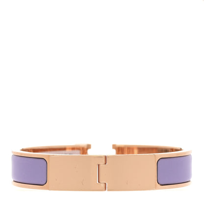 Hermes Enamel Narrow Clic Clac H Bracelet PM Lilas 3 of 4