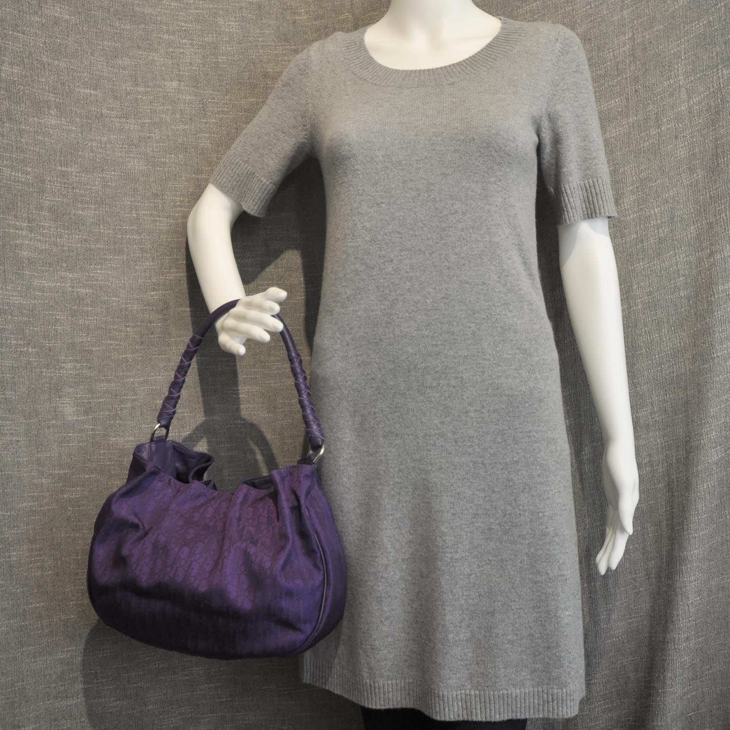 Christian Dior Nylon Monogram Lovely Medium Hobo Purple 2 of 10
