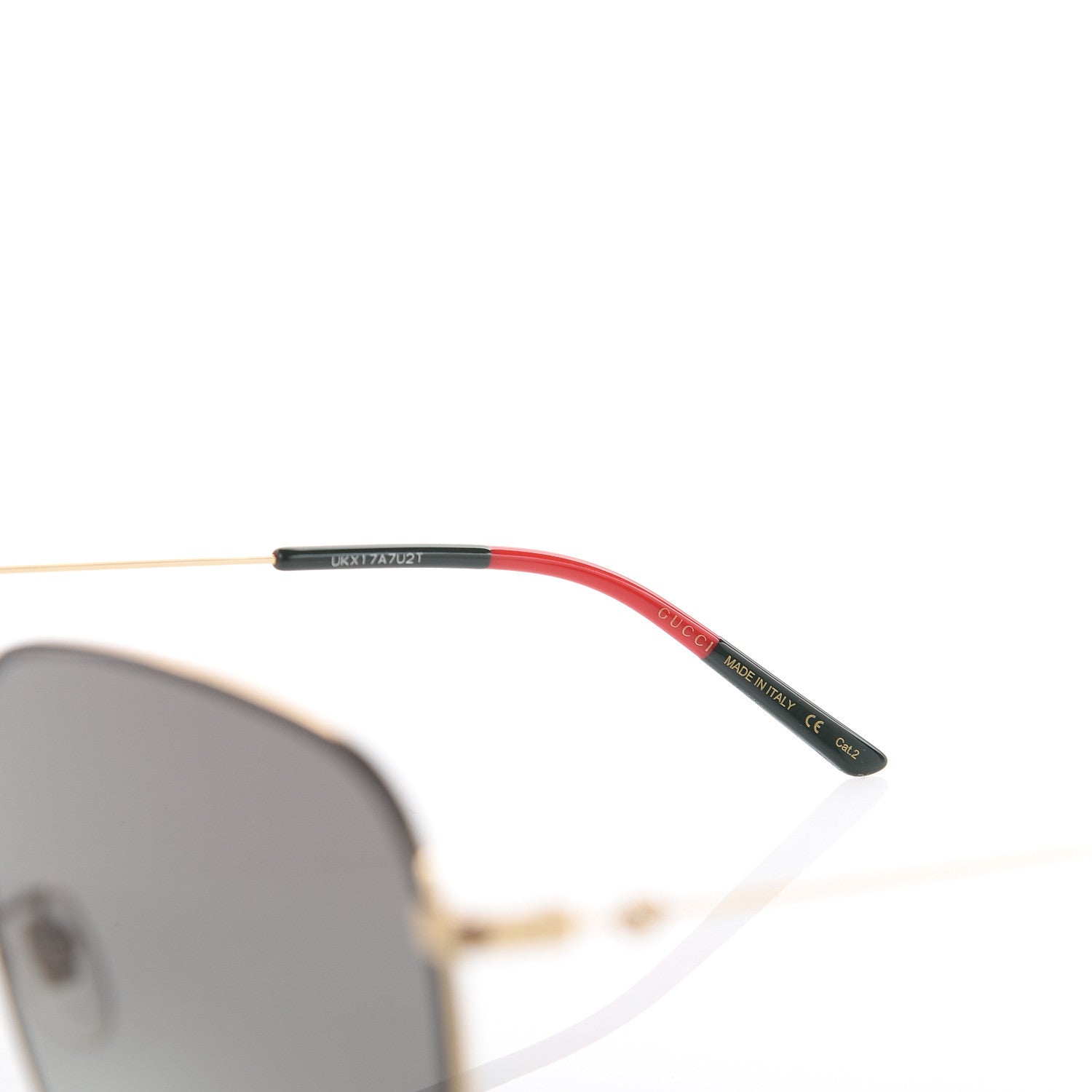 Gucci Web Rectangular Frame Interlocking G Sunglasses GG0394S Green Red 6 of 8