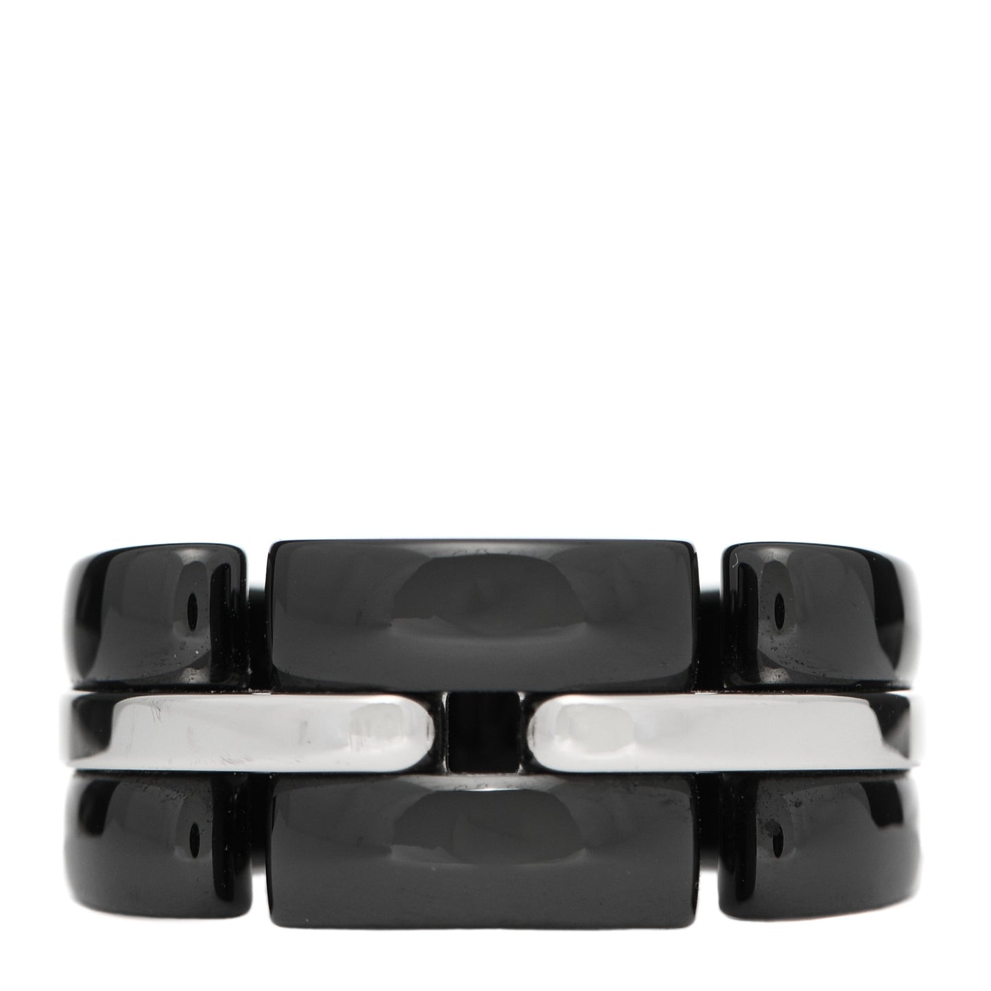 18K White Gold Black Ceramic Medium Ultra Ring 51 5.75