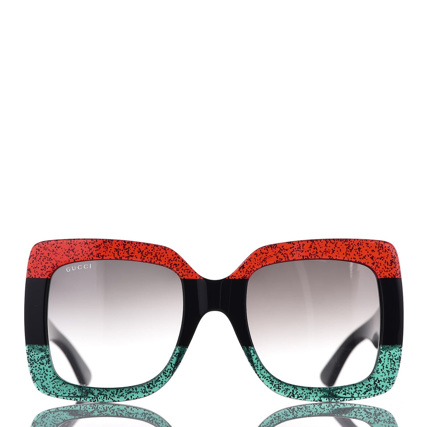 Square Frame GG0083S Sunglasses Glitter Red Black Green