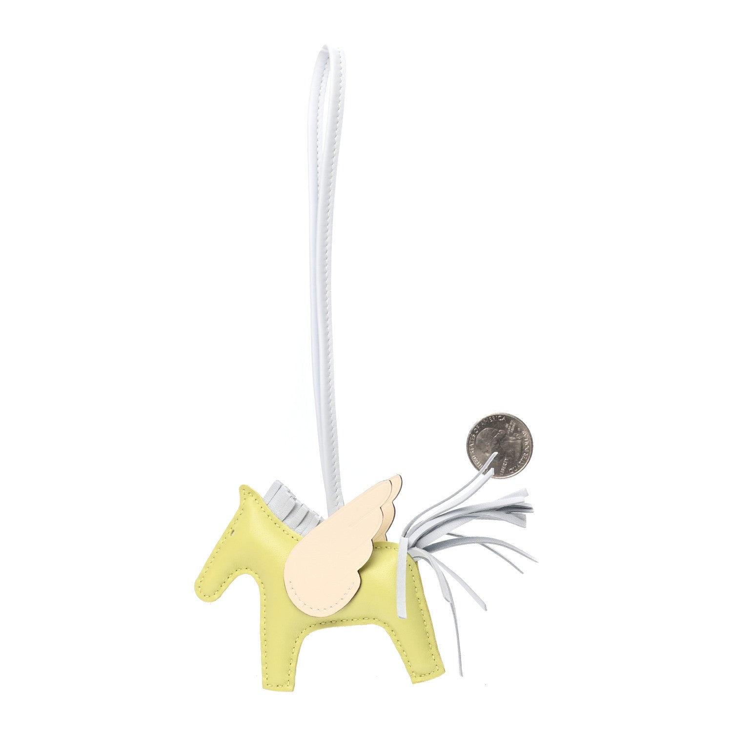Hermes Milo Lambskin Grigri Rodeo Pegase Horse Bag Charm PM Jaune Bourgeon Bleu Brume Nata 2 of 5