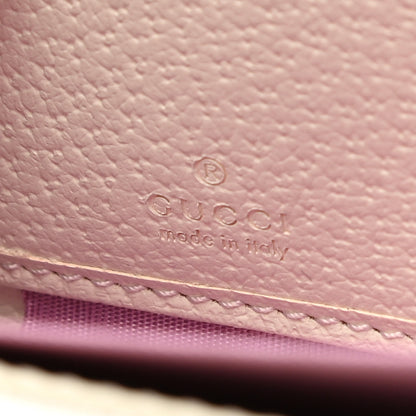 Gucci Textured Dollar Calfskin Berry Print GG Marmont Zip Around Wallet Mystic White Light Pink 6 of 8