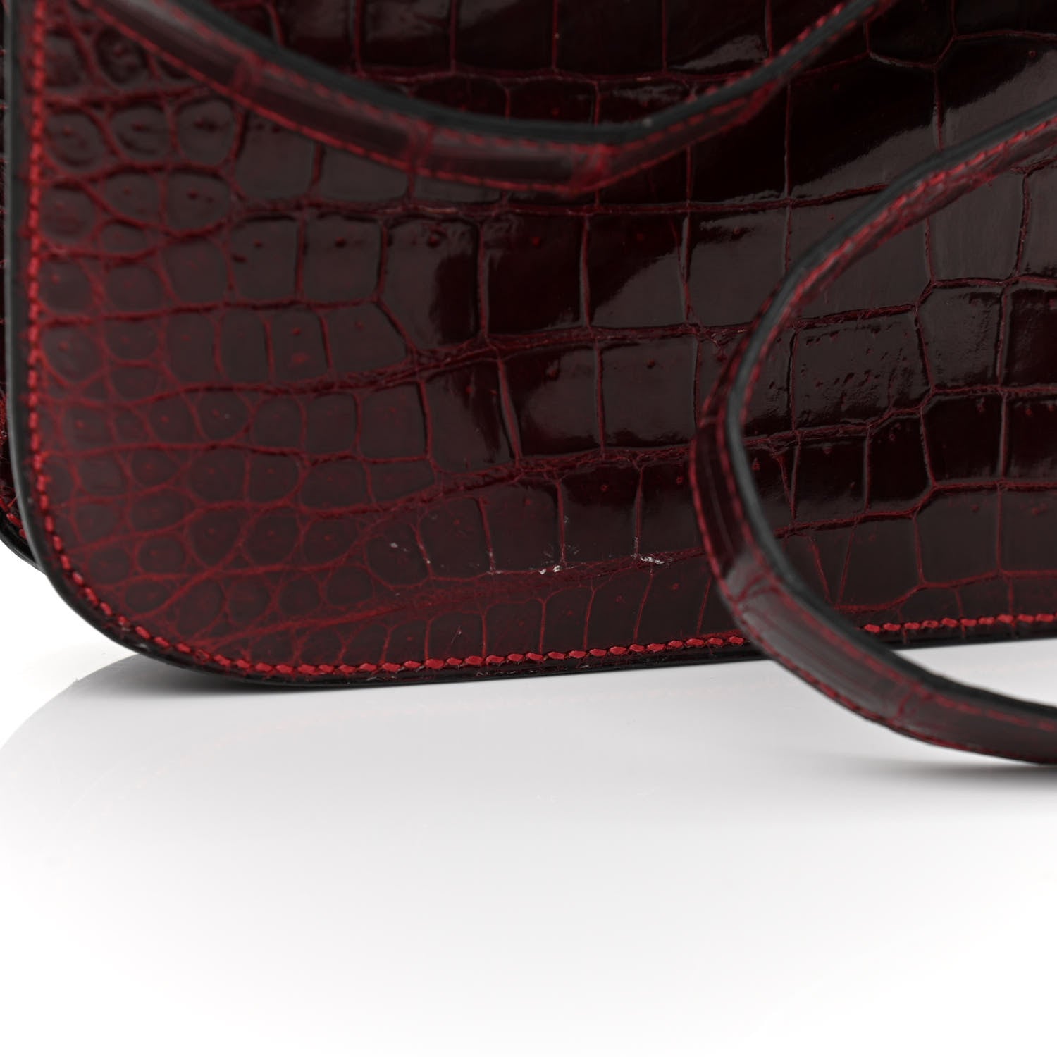 Hermes Shiny Porosus Crocodile Constance 23 Rouge H 14 of 17