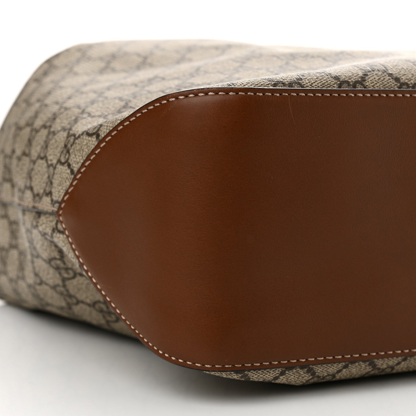 GG Supreme Monogram Large Linea A Hobo Light Brown