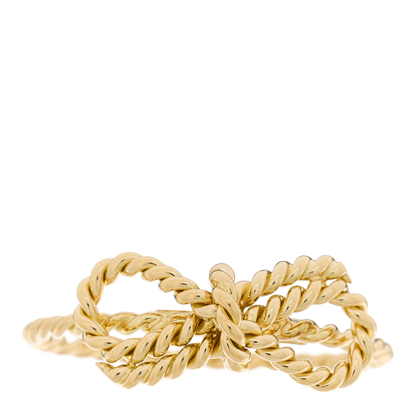 Tiffany 18K Yellow Gold Twist Bow Ring 58 8.25 1 of 4
