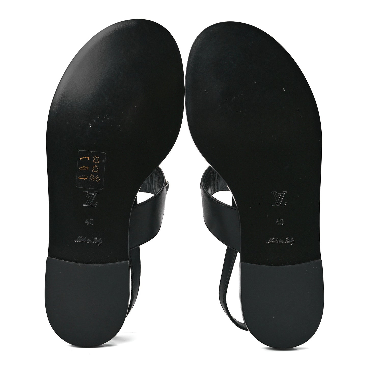 Glazed Calfskin Orsay Flat Sandals 40 Black