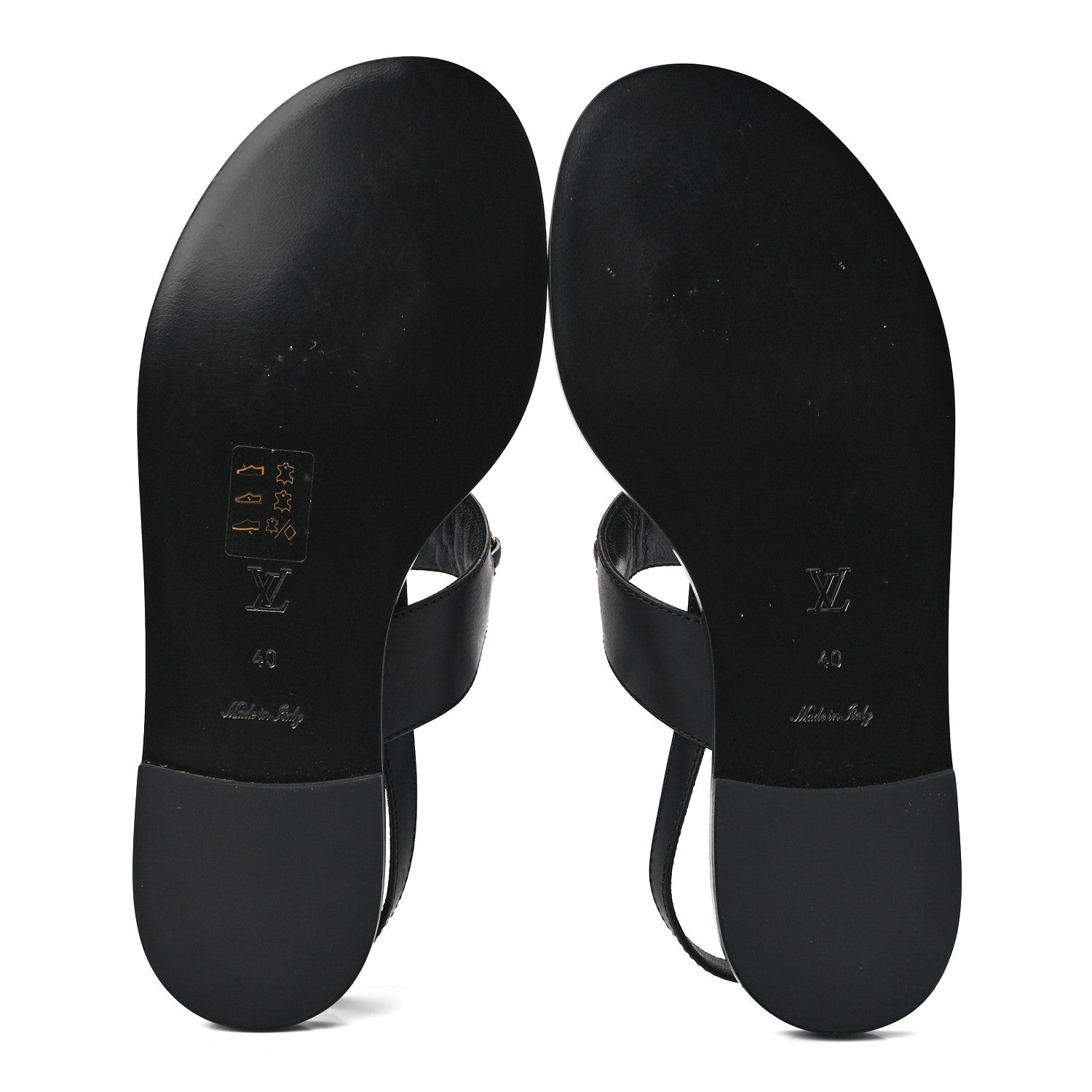 Louis Vuitton Glazed Calfskin Orsay Flat Sandals 40 Black 4 of 8