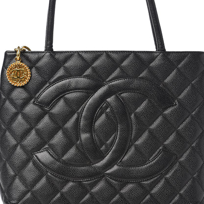 Chanel Caviar Quilted Medallion Tote Black 9 of 12