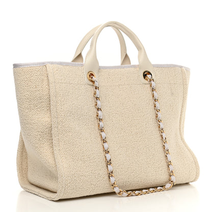 Chanel Lurex Boucle Medium Deauville Tote White 3 of 10