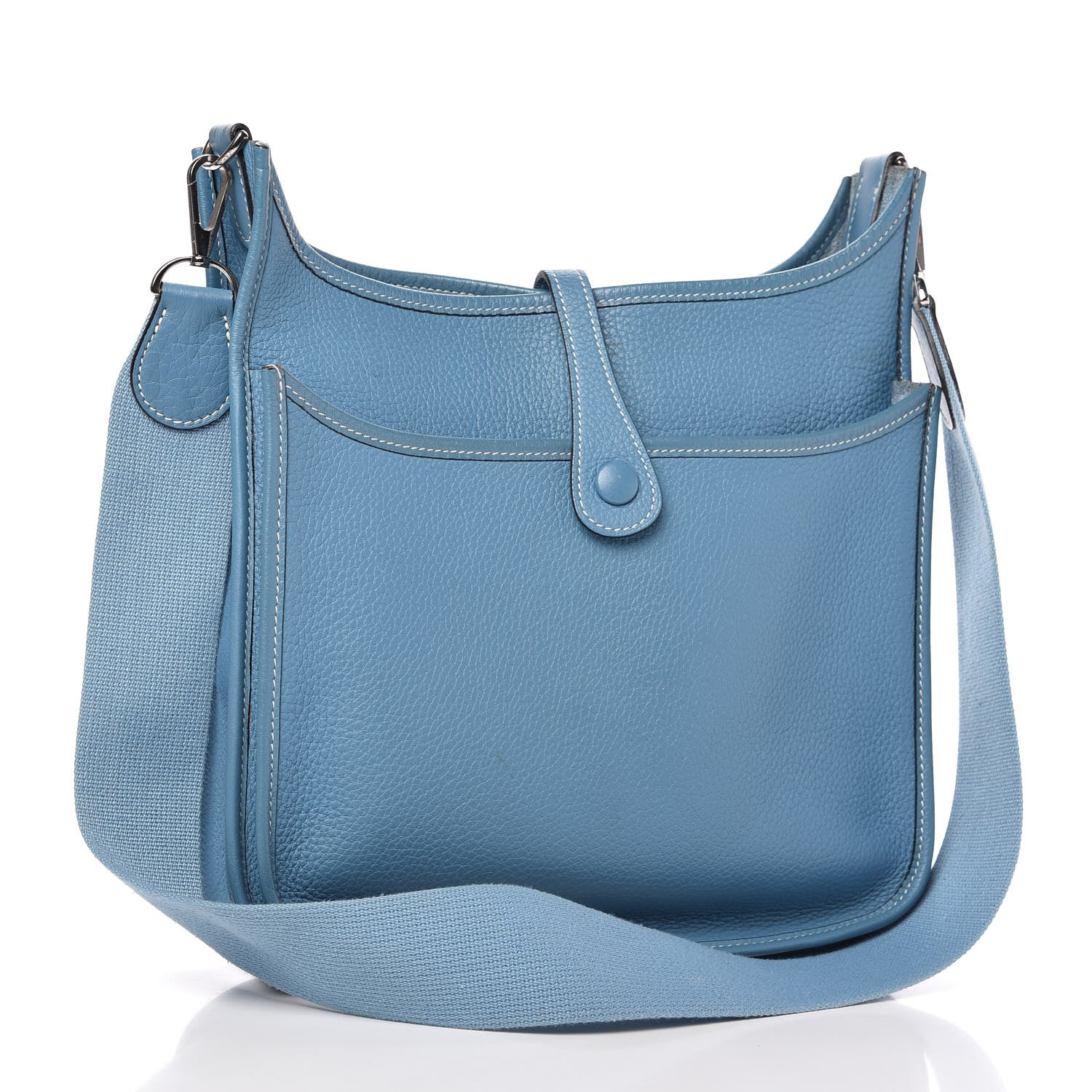Hermes Taurillon Clemence Evelyne II PM Blue Jean 3 of 9