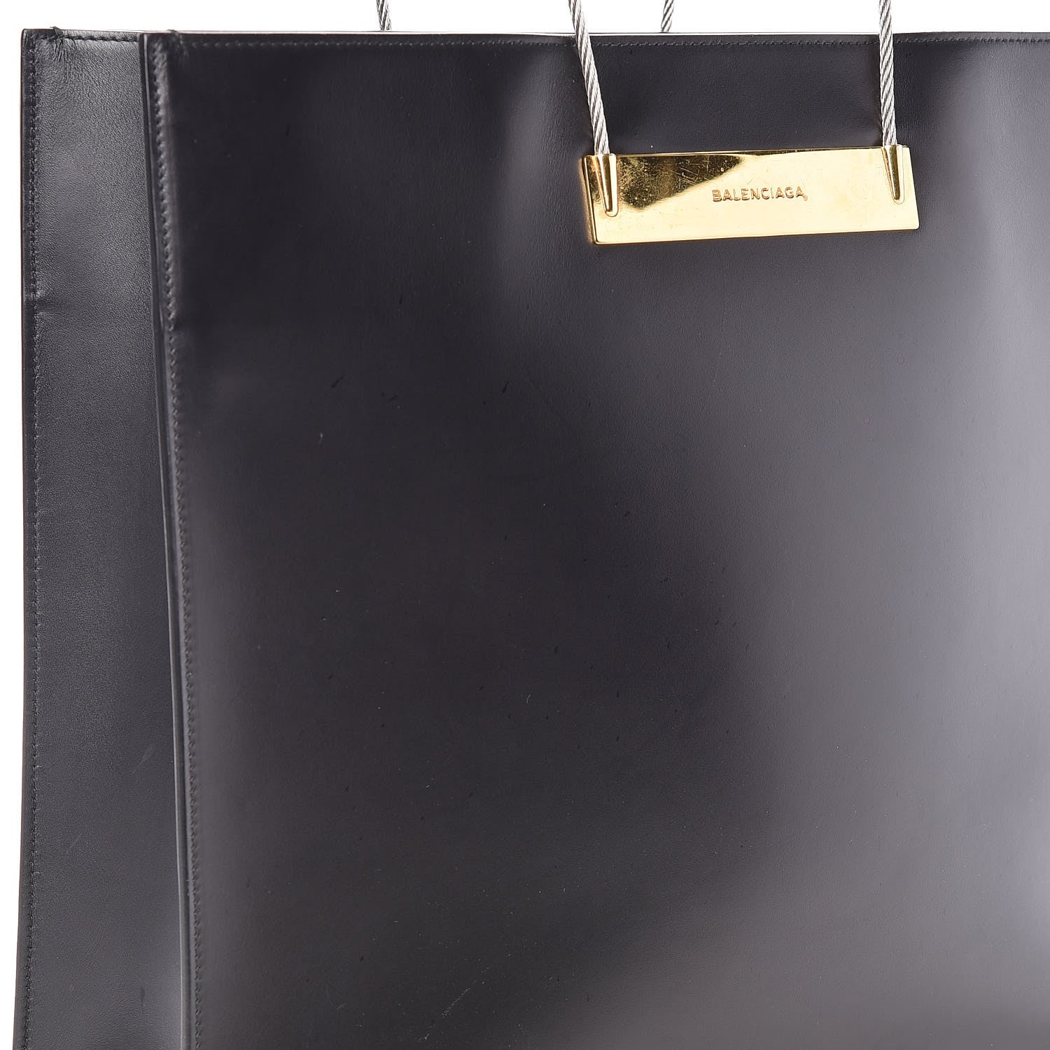 Balenciaga Soft Calfskin Medium Cable Shopper Tote Black 10 of 13