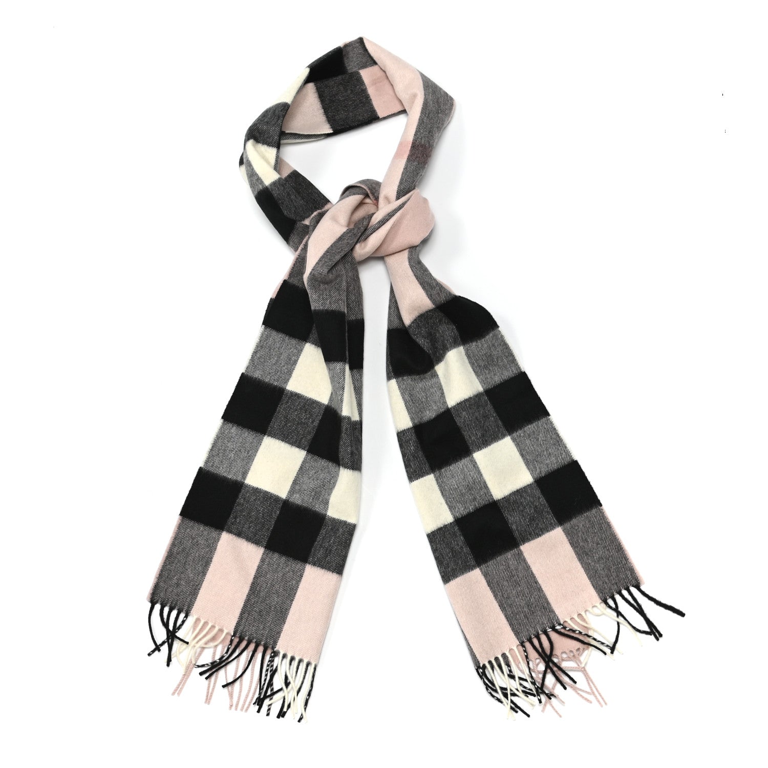 Burberry Cashmere Giant Check Scarf Pink Heather 1 of 4