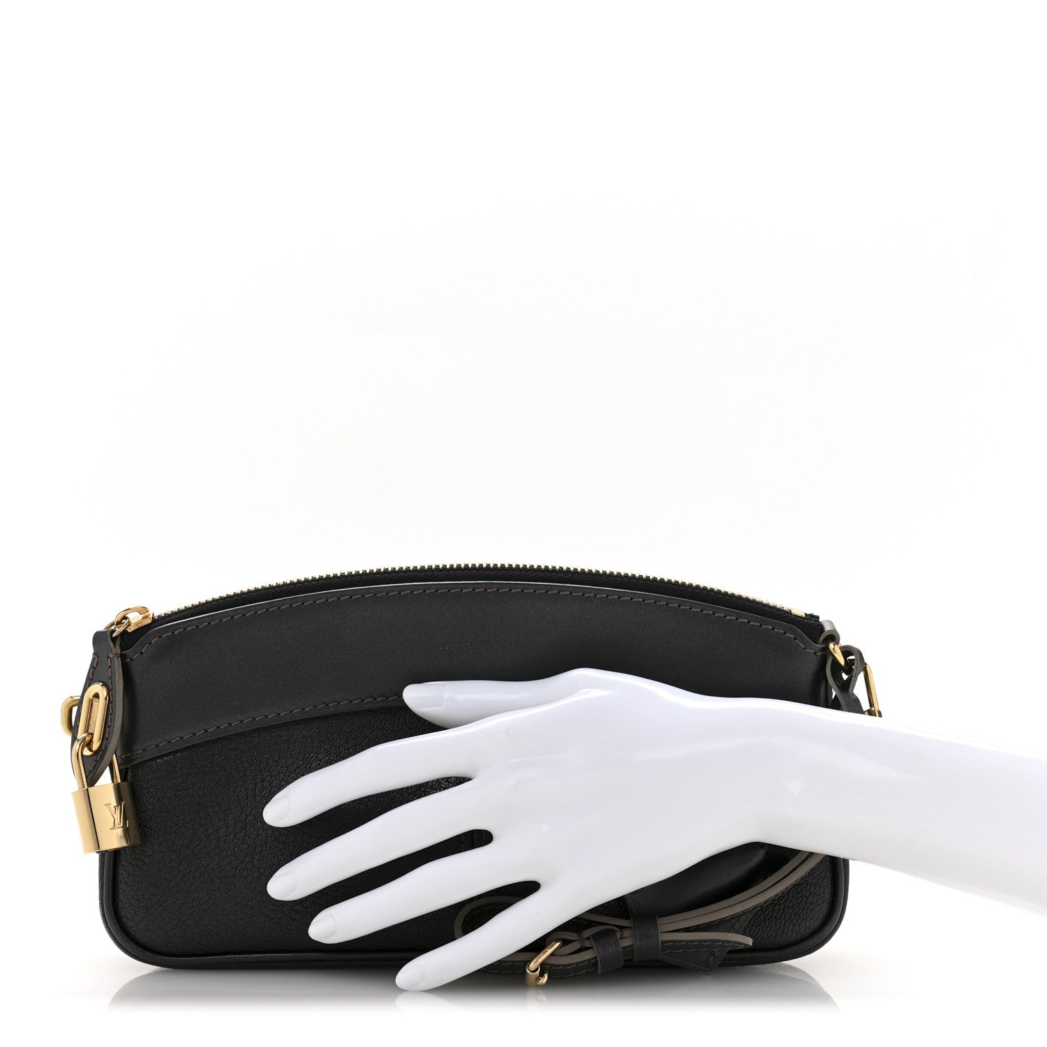 Louis Vuitton Suhali Lockit Clutch Chrome 2 of 12