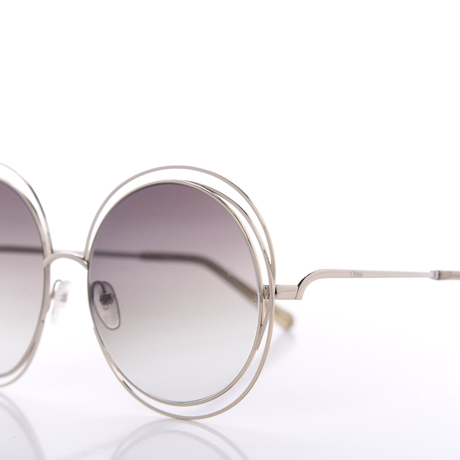 Chloe Oversize Round Carlina Oversized Round Sunglasses CE114S Grey Metallic 7 of 7