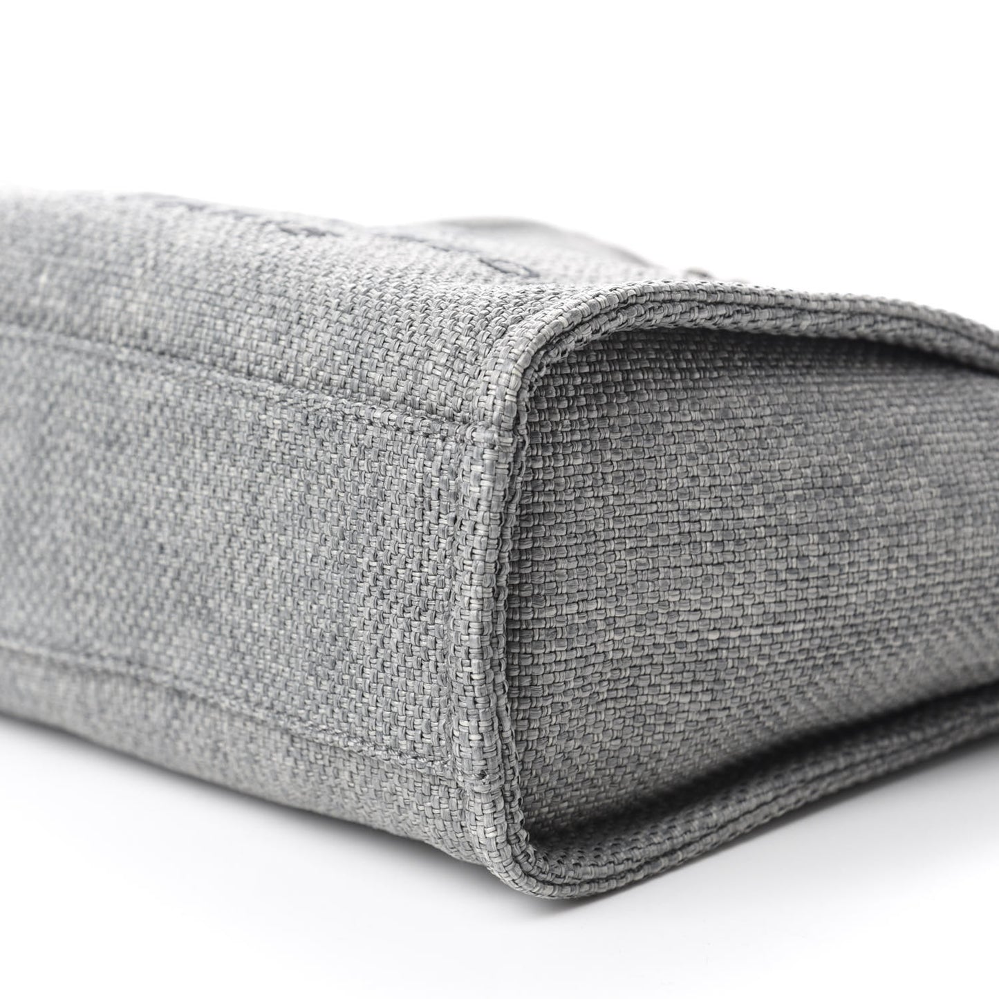 Woven Straw Raffia Mini Deauville Tote Grey