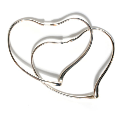 Tiffany Sterling Silver Large Elsa Peretti Open Heart Hoop Earrings 1 of 3