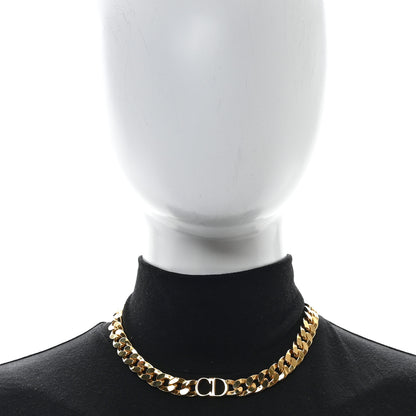 Christian Dior Metal CD Choker Necklace Gold 2 of 6