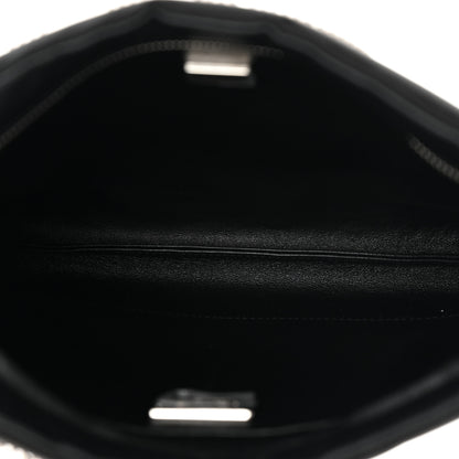 Chanel Satin Sequin Pearl Crystal Roller Skate Quilted Clutch With Chain Black Multicolor 5 of 11