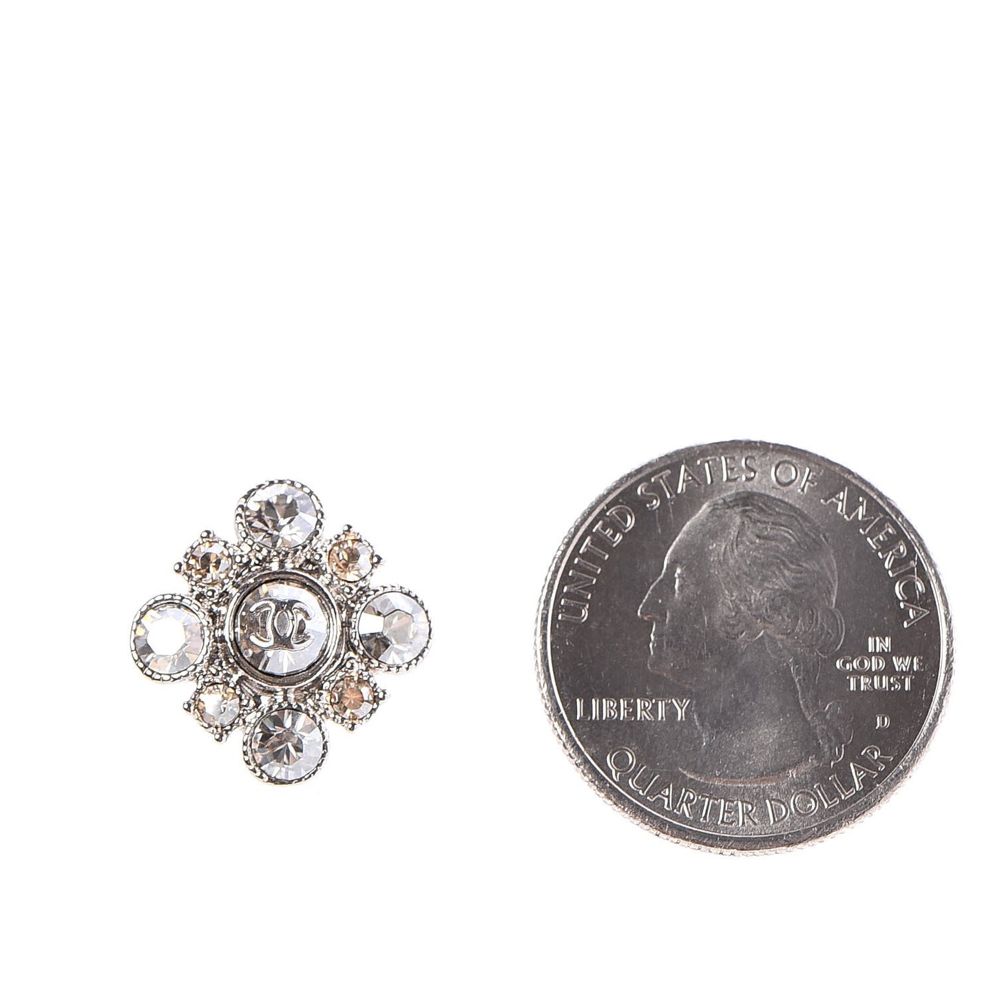 Crystal CC Earrings Silver