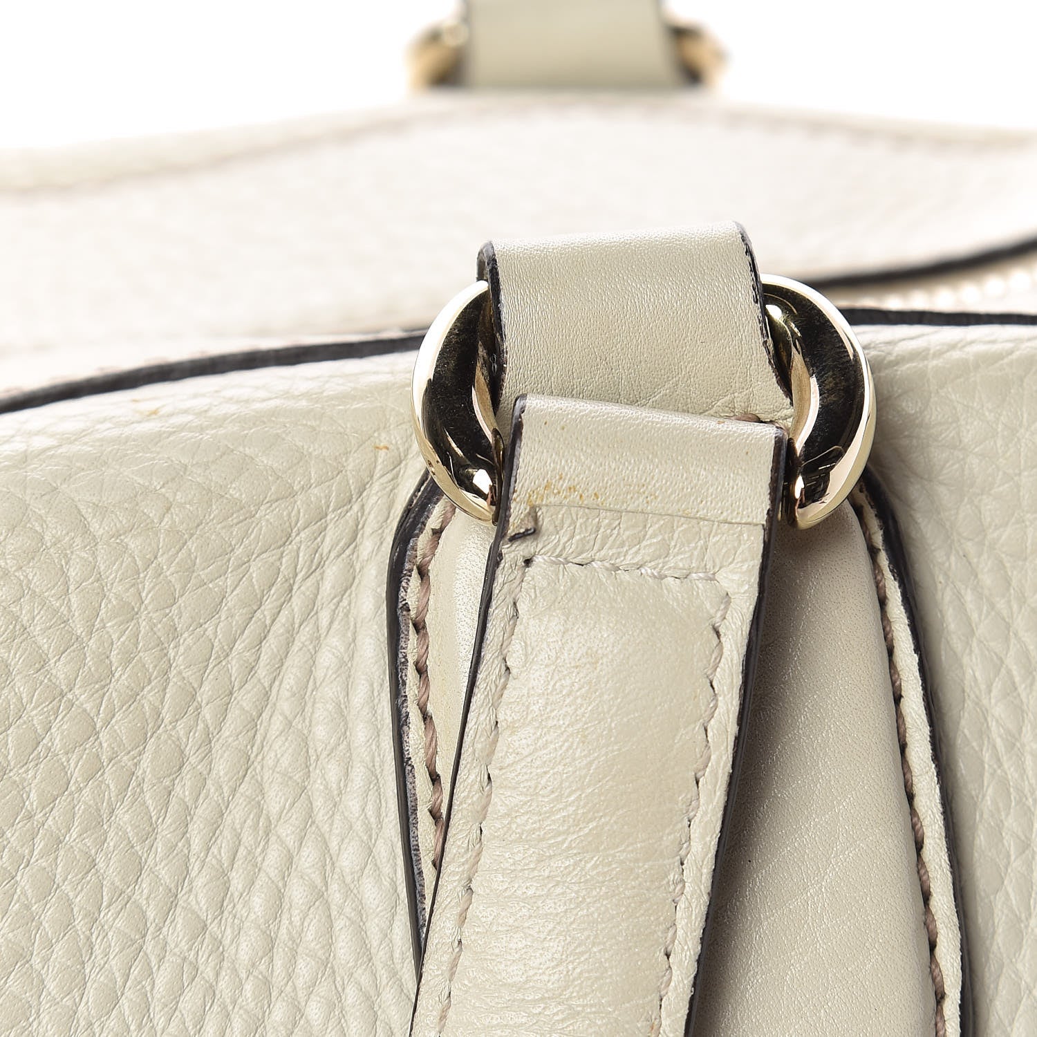 Gucci Pebbled Calfskin Large Soho Top Handle Bag Off White 18 of 19
