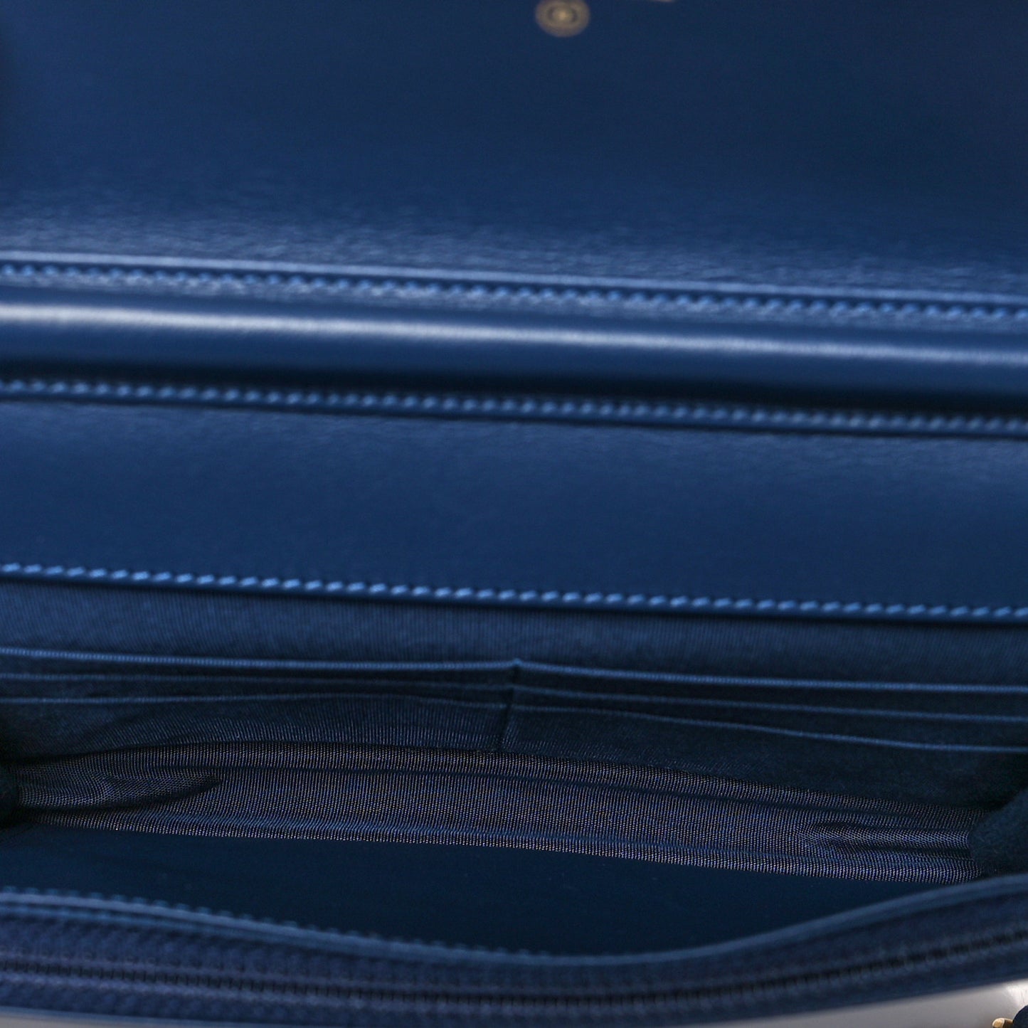 Denim Quilted Coco Wallet On Chain WOC Blue