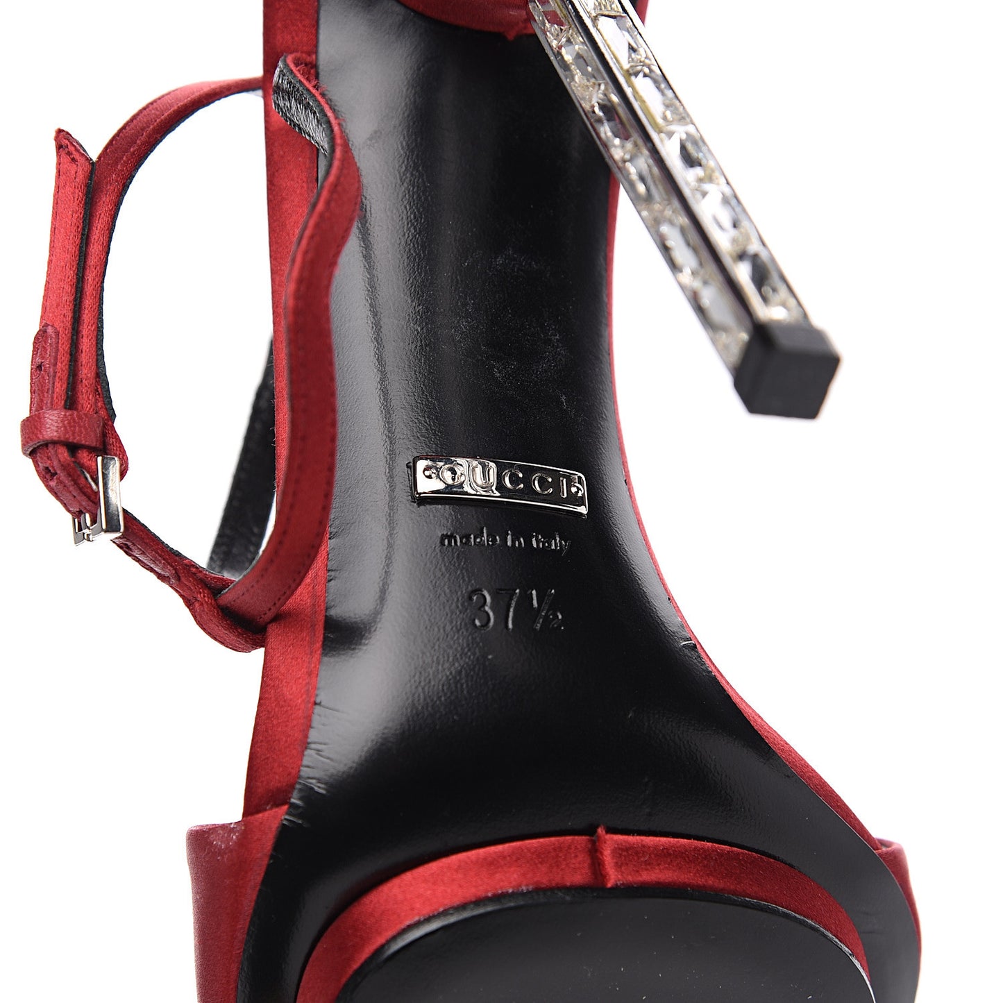 Satin Crystal Heel Red 37.5 Red