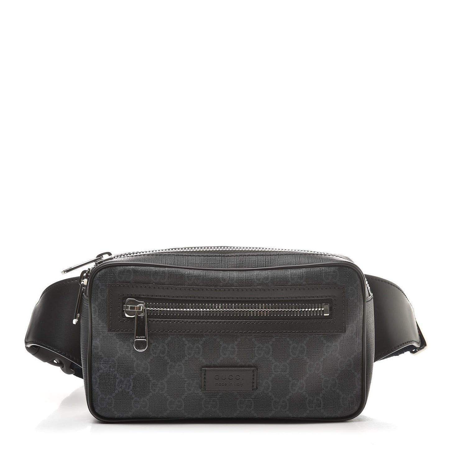 Soft GG Supreme Monogram Web Belt Bag Black Grey