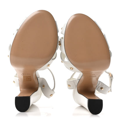 Gucci Calfskin Studded Sandals 37 White 6 of 8