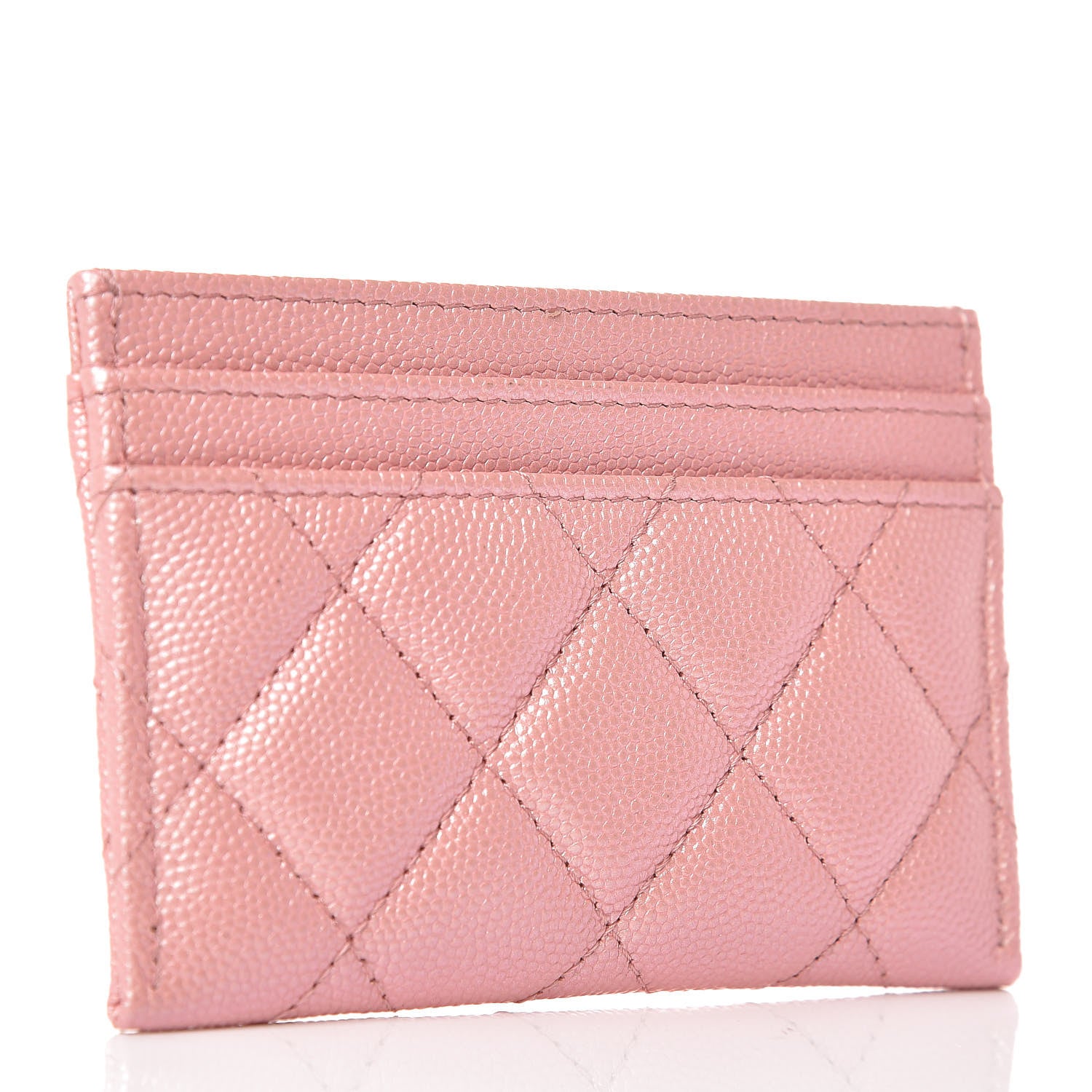 Chanel Iridescent Caviar Quilted Card Holder Pink 3 of 9