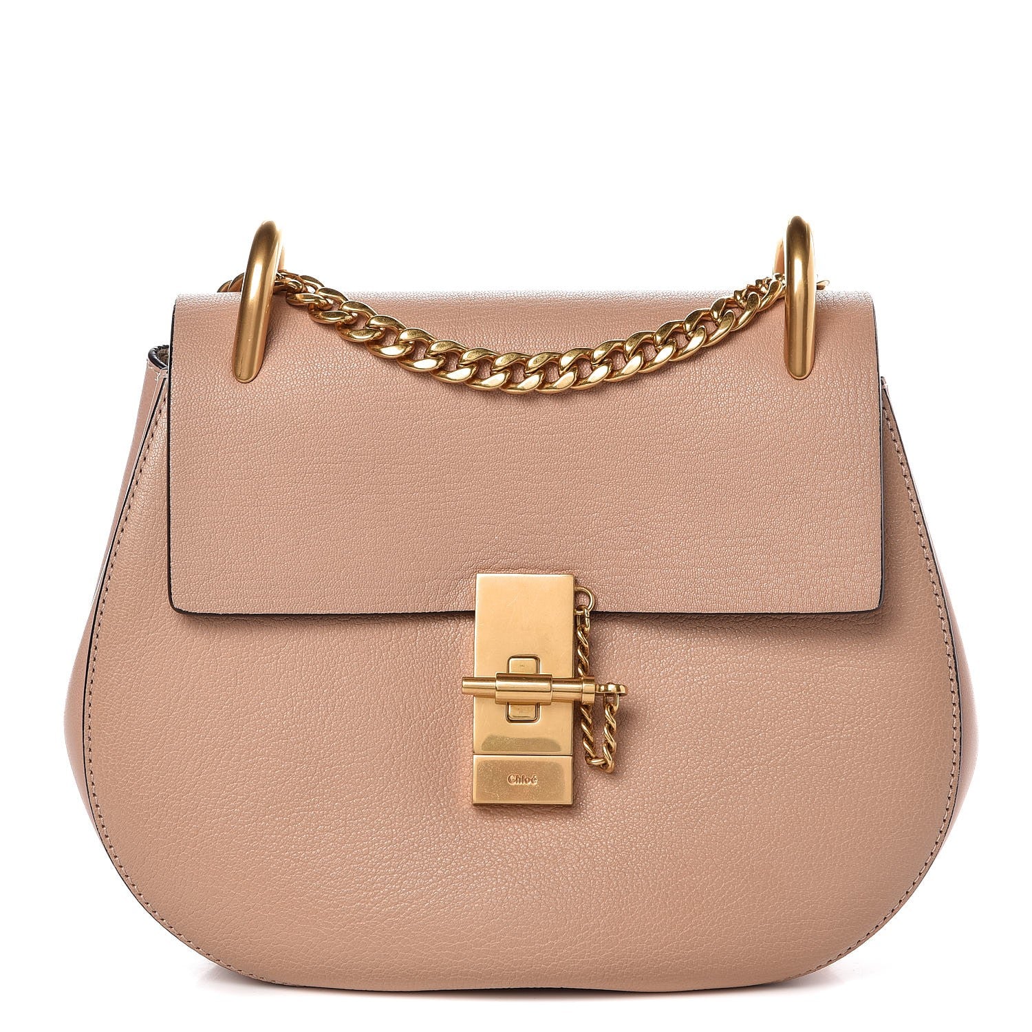 Chloe Grained Goatskin Drew Shoulder Bag Biscotti Beige 1 of 7