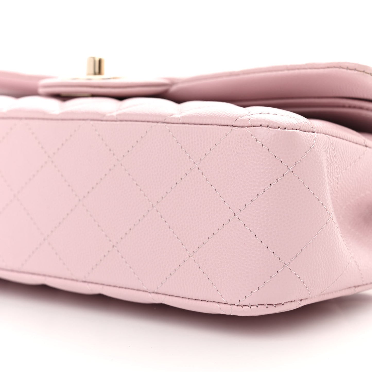 Caviar Quilted Medium Double Flap Light Pink