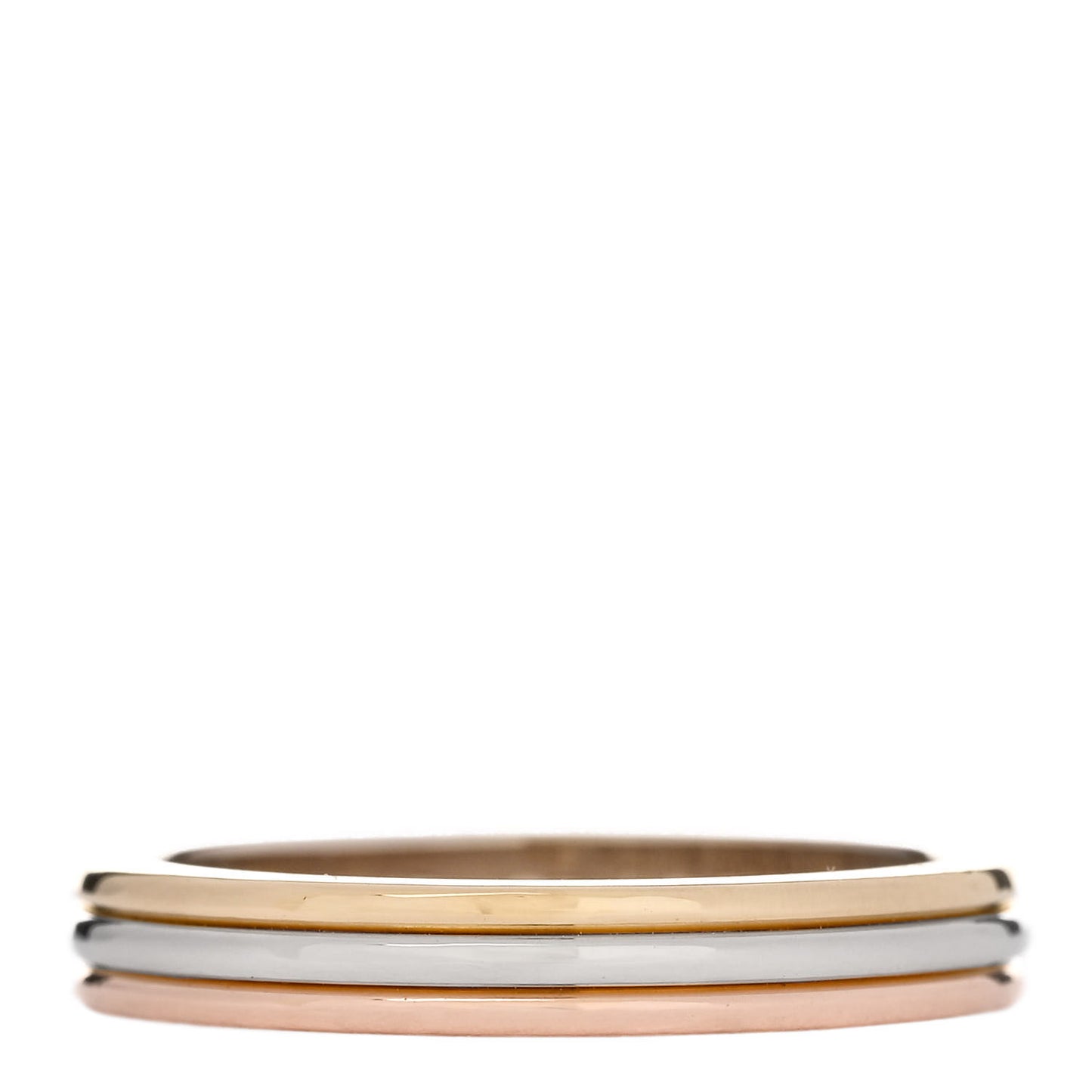 18K Pink White Yellow Gold 2.8mm Trinity Wedding Band Ring 49 4.75
