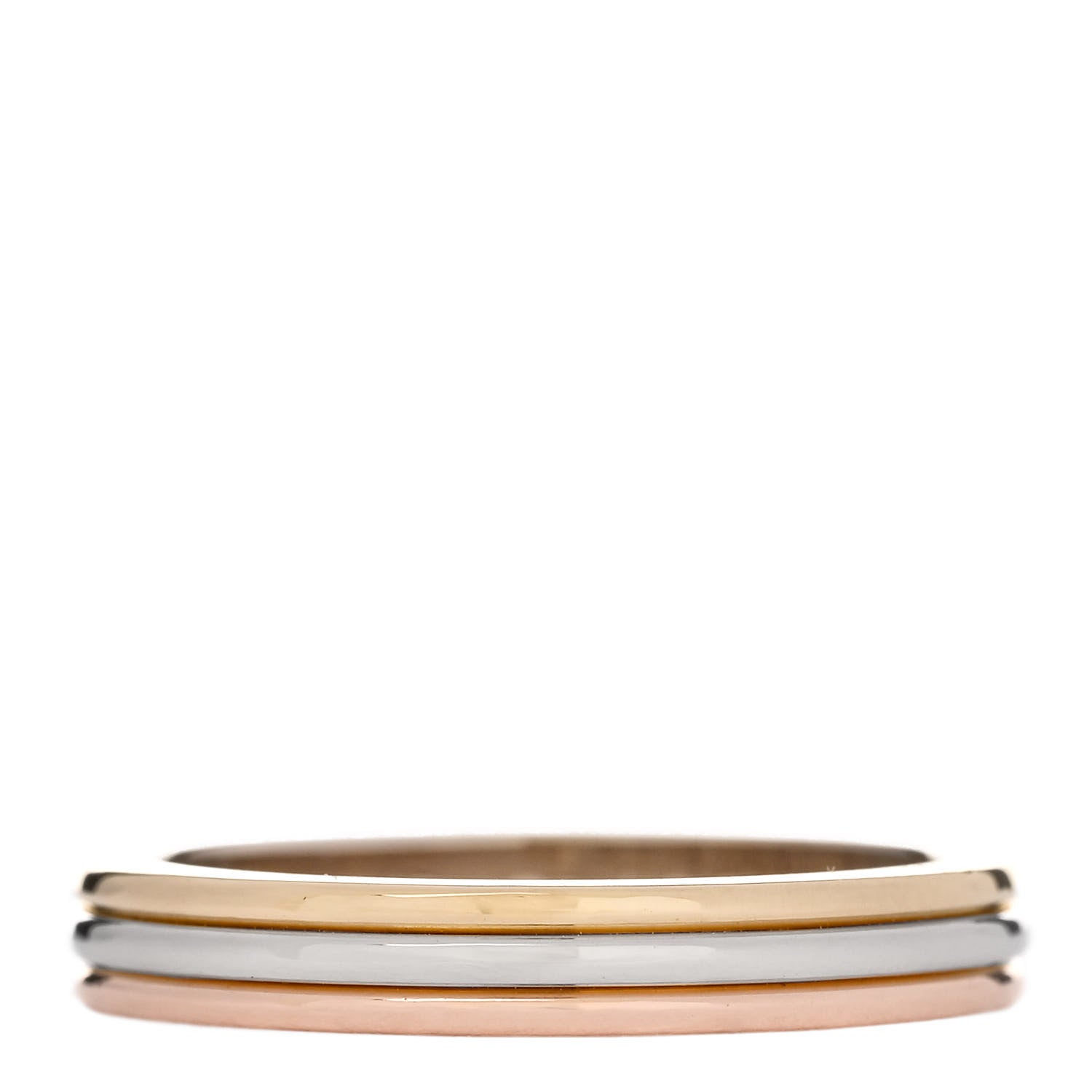 Cartier 18K Pink White Yellow Gold 2.8mm Trinity Wedding Band Ring 49 4.75 3 of 7