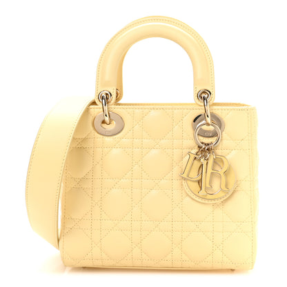 Christian Dior Lambskin Cannage Small Lucky Badges My Lady Dior Light Yellow 1 of 9